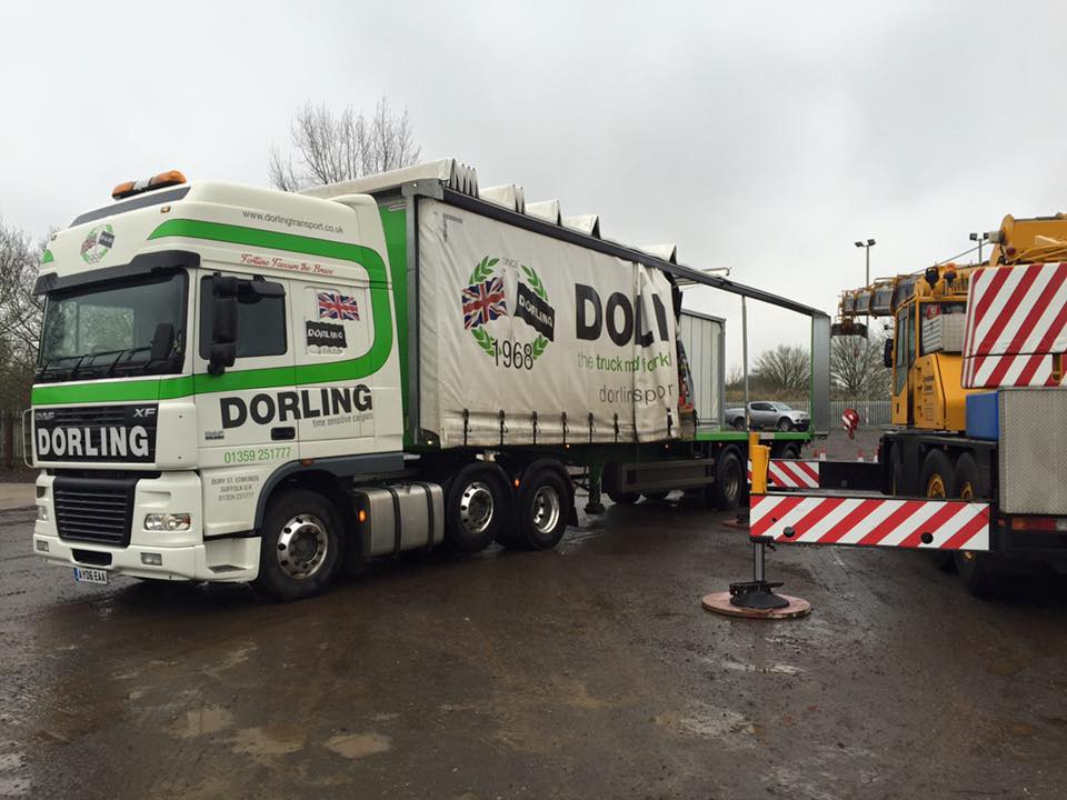 Our sliding roof curtainside trailers are ideal for crane unloading.